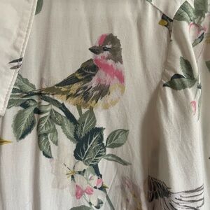 Beautiful button down floral bird shirt